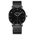 BESSERON 40mm sub small hand black face stainless steel japan quartz movement waterproof new fashion wrist watch